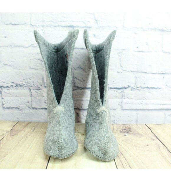 LL Bean Gray Wool Warm Replacement Boot Liner Inserts Size 4 - Picture 4 of 8